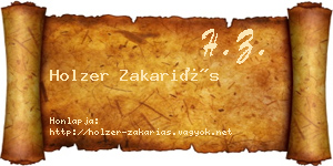 Holzer Zakariás névjegykártya